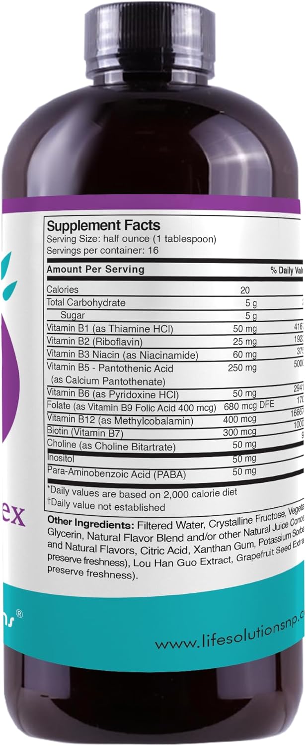 Life Solutions Multivitamin - High Vitamin Liquid Super B Complex, Vitamins Nutrition Liquid Solution - Premium Quality Vitamin Supplement for Optimal Health 8 Floz