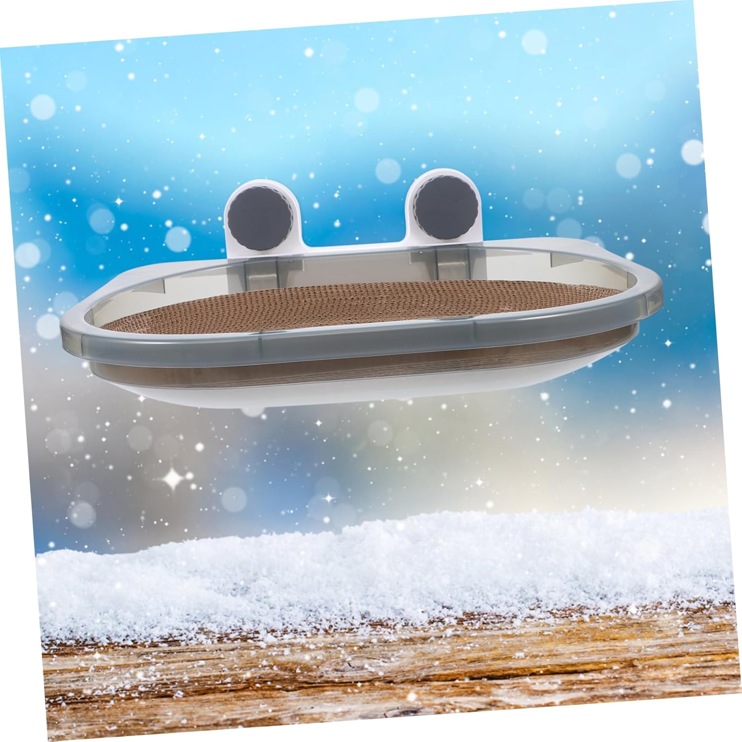 Cat Hammock with Scratching Board Suction Cup Mounted Bed for Windows Cozy Resting Spot for Indoor Cats for Balconies and Living Rooms