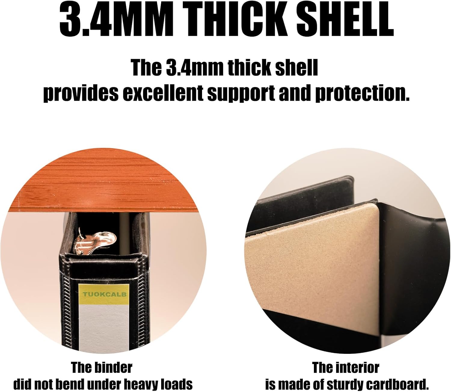 Black D-Ring 3-Ring Binders, 0.5 Inch 12 Pack, 3.4mm Thick Cover, Writable Spine on The Side, Hold 150 Sheets of 8.5" x 11" Paper.