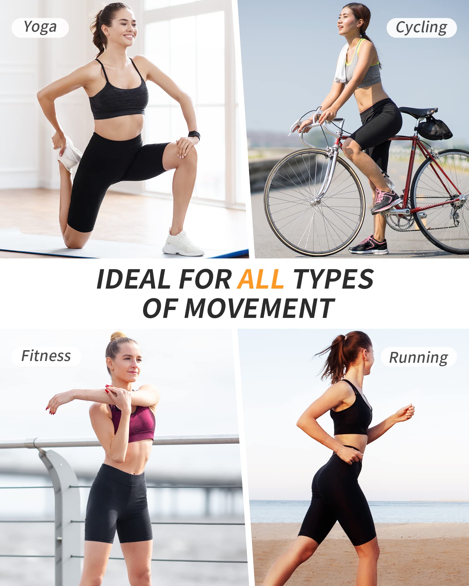 CAMBIVO Leggins Cortos Mujer Cintura Alta Push Up con Bolsillo para Deporte
