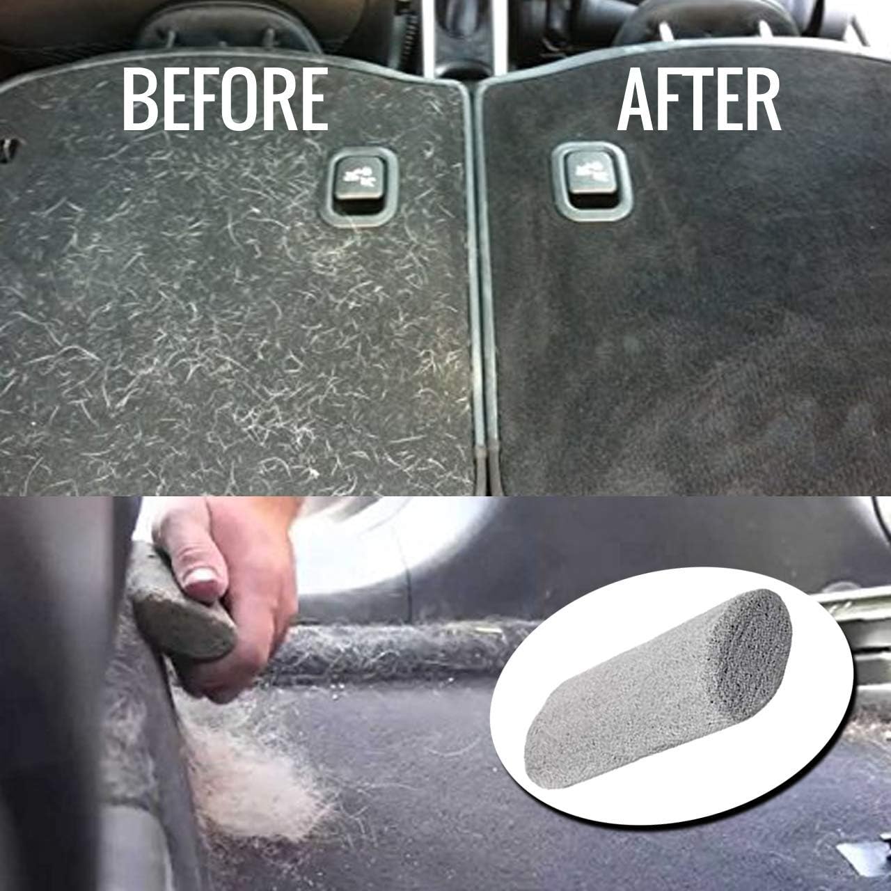 Elevate Essentials Pet Hair Stone for Car, Best Pet Hair Remover, Pet Hair Lifter, Pet Fur Remover, Pet Hair Cleaner, Lint Remover, Pet Stone Multi-Cleaner (2 Pack)