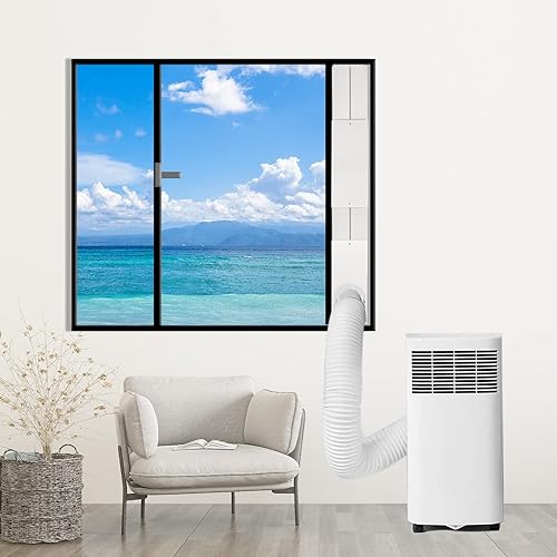 Miniatura 7 de Yehchi Kit de ventana de aire acondicionado portátil con acoplador universal para conductos de manguera de escape de 55.9 pulgadas, kit de sellado