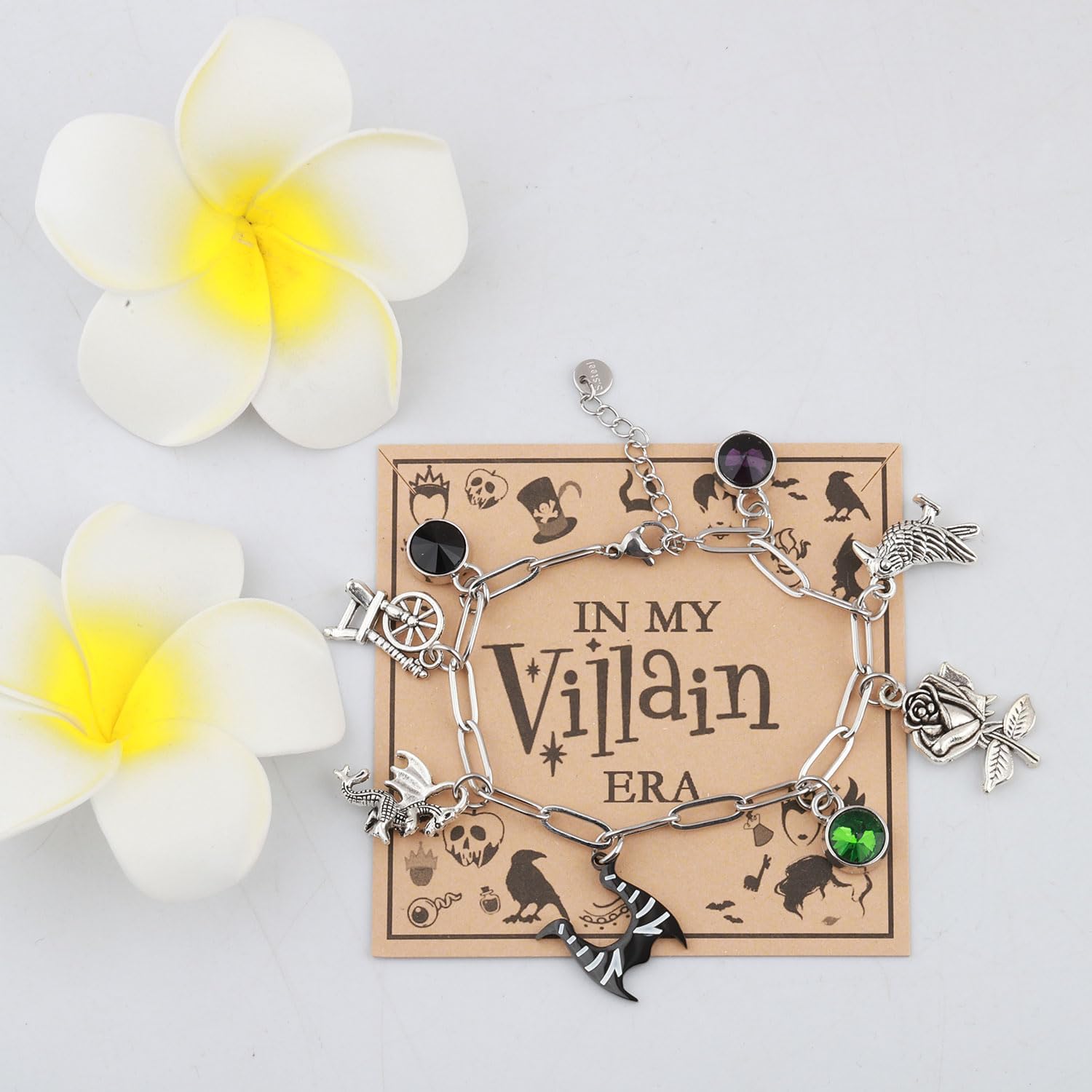 MAOFAED Villain Charms Silver Chain Bracelet, Halloween Party Favor, Evil Theme Bracelet - Image 4