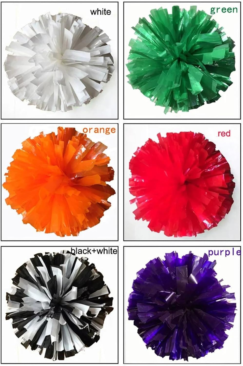 Dance Cheerleading Pompoms, Cheerleading Pom Poms Multicolor 32cm with Rings Handle Pack of 4