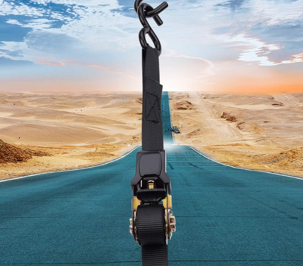 Ratchet Tie Down Straps 4 Pack 15 FT Securing Straps Break Strength 1823 lbs with 4 Soft Loop Anchoring Straps