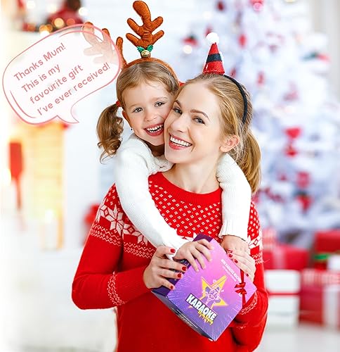Miniatura 2 de Mini máquina de karaoke para niños y adultos, altavoz Bluetooth portátil con 2 micrófonos inalámbricos, juguetes regalos de cumpleaños para niñas de