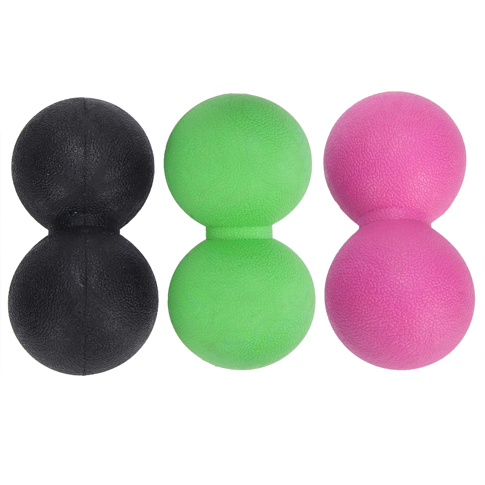 Hidyliu Yoga-Massageball-Set für Muskelentspannung und Triggerpunkttherapie – Tragbare TPR-Massagebälle, Geeignet für Sportler und Büroangestellte, 3er-Pack (Schwarz+Rosarot+Grün)