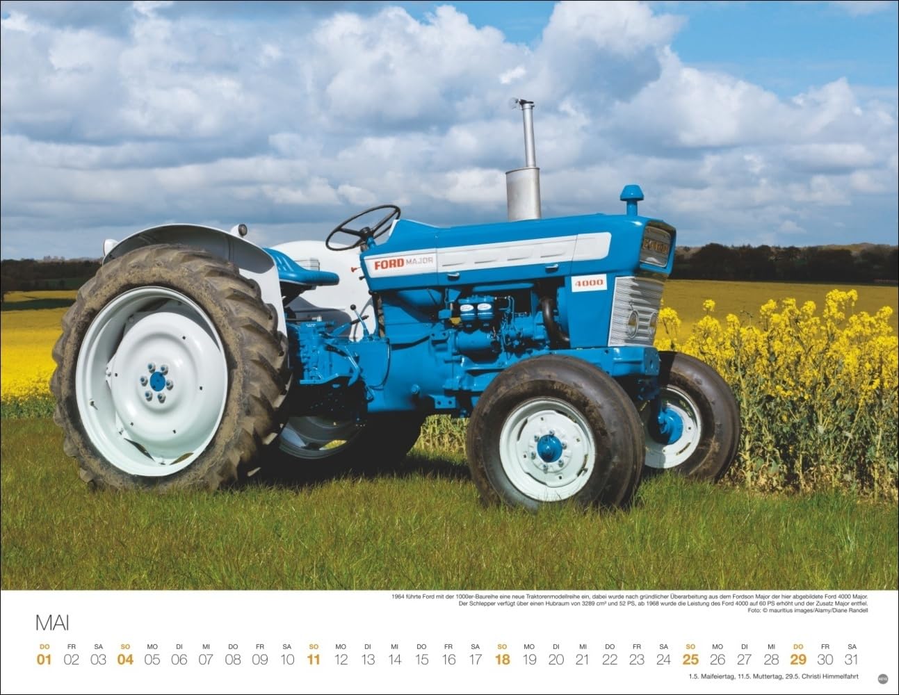Starke Traktoren Posterkalender 2025: Exklusiver Wandkalender mit 12 beeindruckenden Traktoren. Hochwertiger Foto-Kalender 2025. Von Lanz über Porsche bis John Deere. 44 x 34 cm.