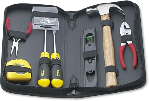 Stanley 92680 Kit de herramientas de reparación general de 8 piezas en estuche negro resistente al agua con cremallera