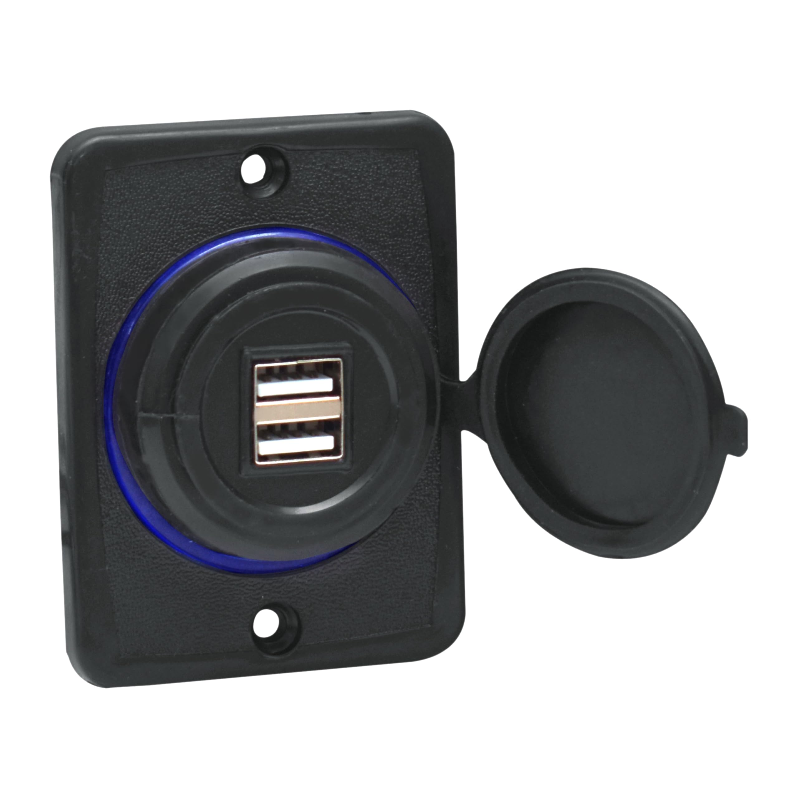 12V/24V Fast Charger (15W) |USB Type A | USB Type A | Blue LED Power Outlet with Protective Dust Cover | Universal for Car, Bike, Truck & Automotive Use - Black-picture-29