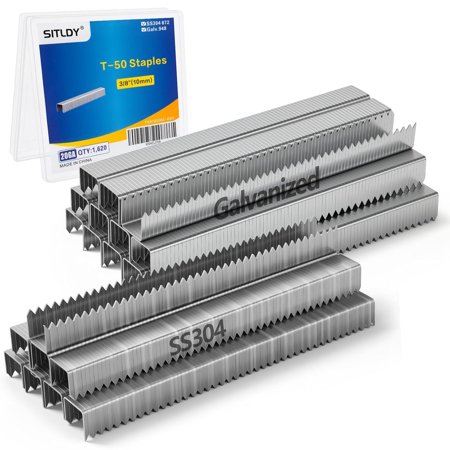 Heavy Duty T-50 Staples 1630-Count 5 Sizes Assorted Project Pack