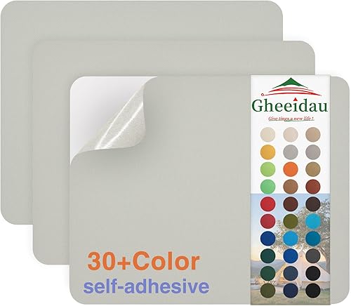 Miniatura 34 de Parche de Reparación de Lona 9×11 Pulgadas 3 Piezas Impermeable Autoadhesivo Parche de Reparación de Tela para Tiendas de Campaña, Cubierta de Gris