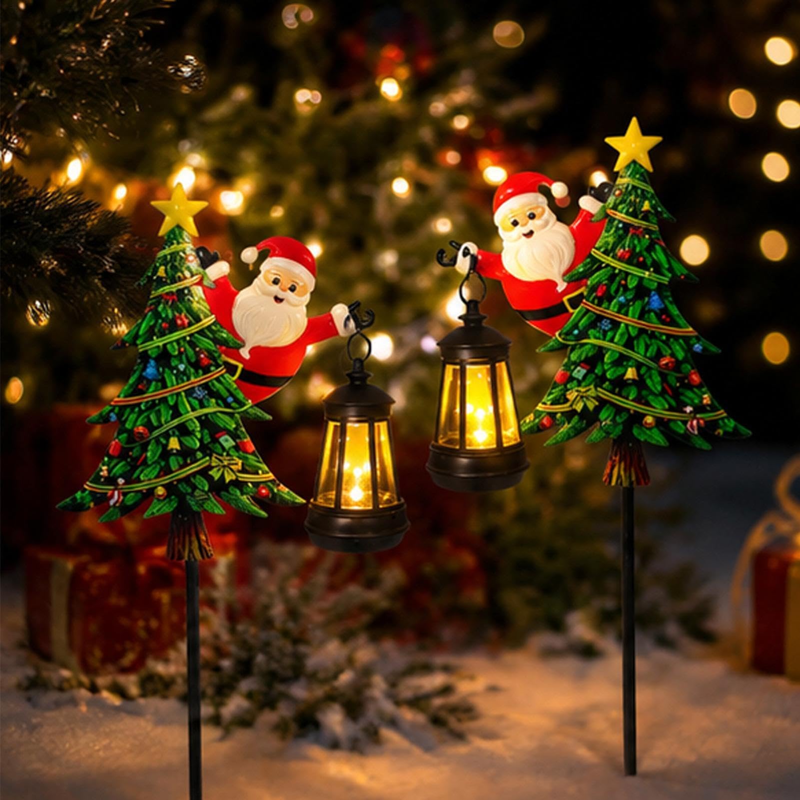 Lampes de Noël Solaires pour Jardin Lot de 2 Sapins Lumineux pour et