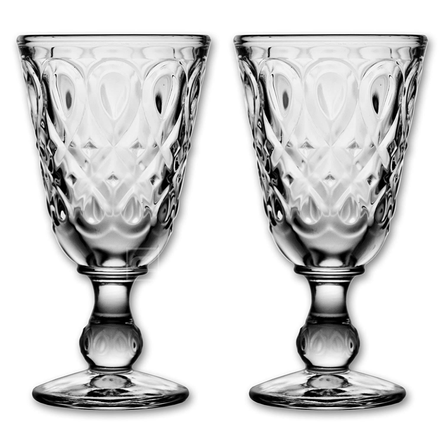 2X La Rochere Absinth Glas Lyonnais 230 ml + 2X Absinth Löffel Antique