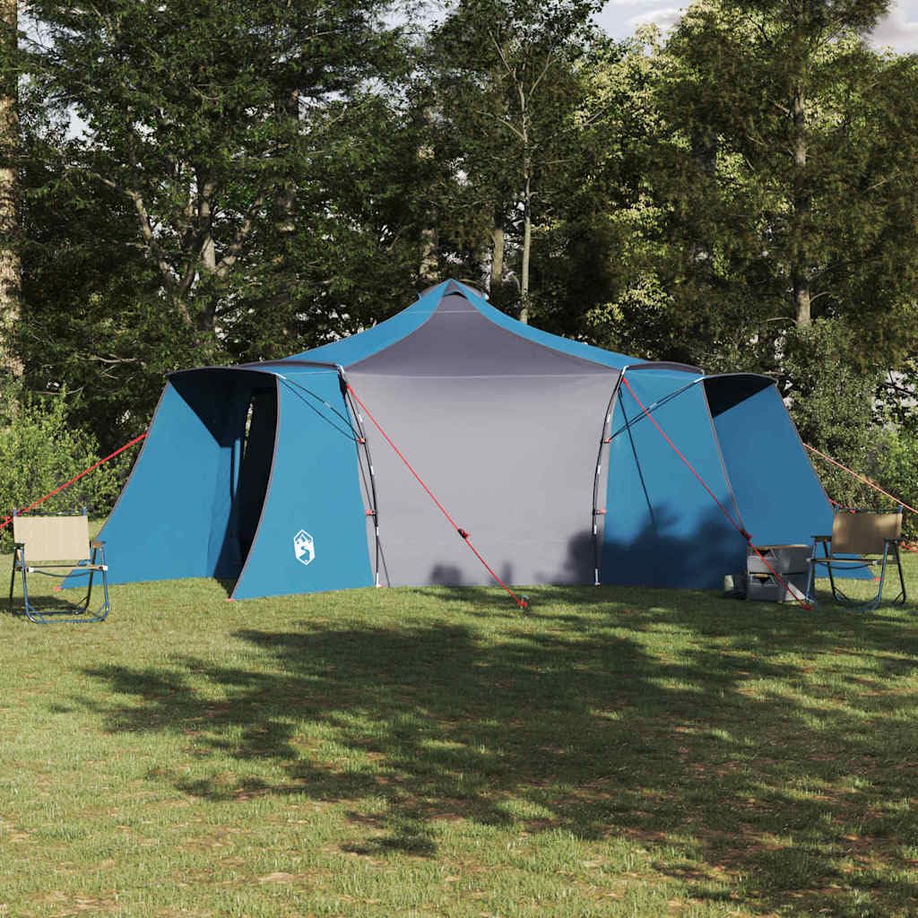 Family Namiot Tipi, zielony, 492 x 492 x 275 cm – wiatroszczelna tafta z 4 drzwiami, bramą E i hakiem do zawieszenia na kemping