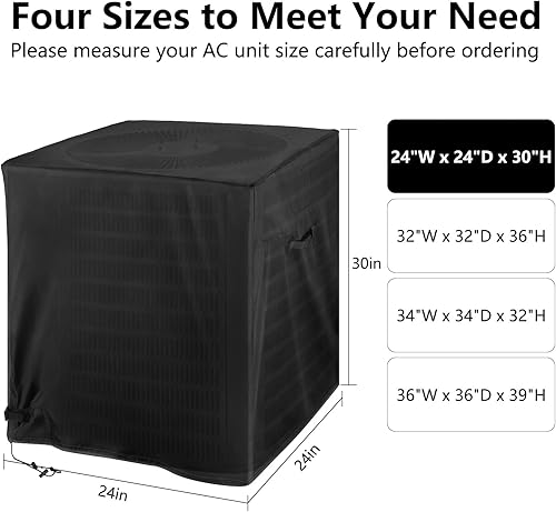 Miniatura 2 de Cubierta de aire acondicionado central para unidades de aire acondicionado de 24 x 24 x 30 pulgadas, cubierta de unidad de aire acondicionado,