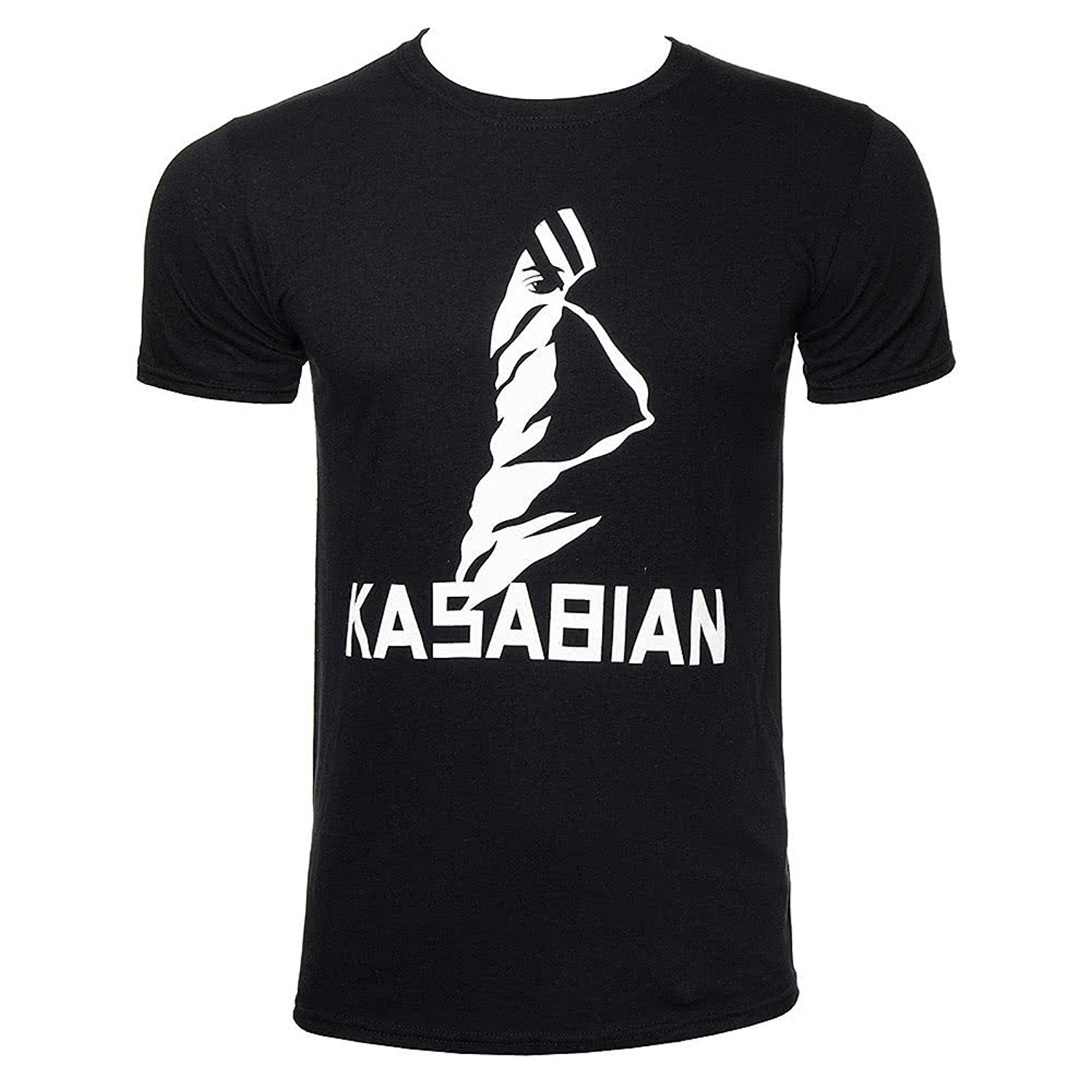 Kasabian Men's Black Official Licensed T Shirt Ultra Face M