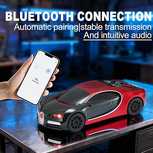 Miniatura 4 de WS-660 Hypercar Replica Altavoz Bluetooth con pantalla LED Starry-Sky, portátil con sonido HD, luz de fiesta LED, emparejamiento TWS, reproducción