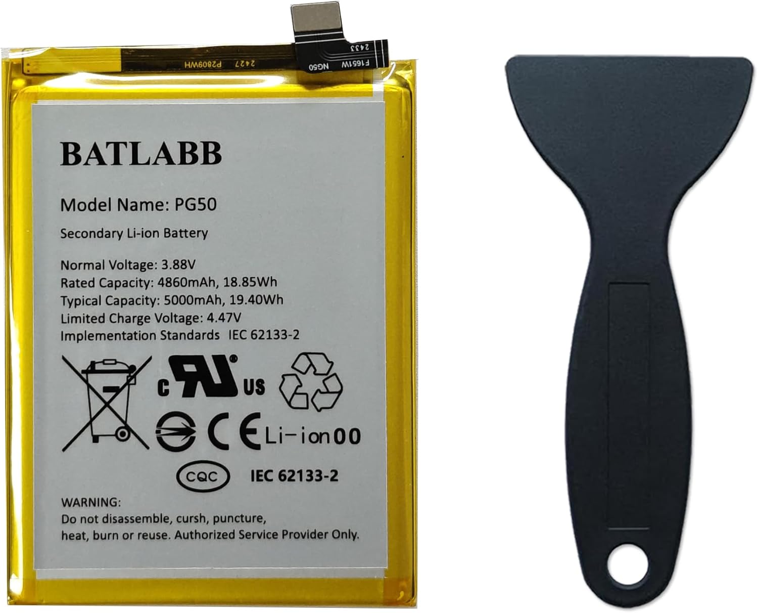 New QF50 Battery Compatible with Motorola G34 5G XT2363 / G 5G 2024 XT2417 / G04 2024 XT2421, with DIY Toolkit