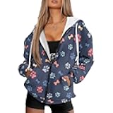 Kathyboom Womens Zip Up Hoodies Long Sleeve Sweatshirts Fall Outfits Oversized Sweaters Casual Fashion Jackets