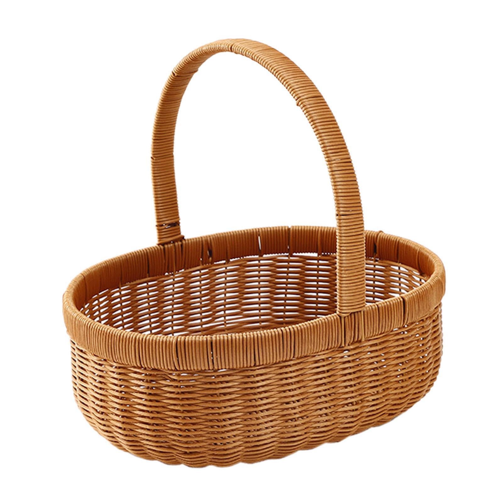 CYDZSRA Charming Wicker Basket Flower Collecting And Optimal For Picnics Outdoor Gatherings Convenient To Carry Picnic Basket Flower Is Not Only Shops But Also For Outdoor