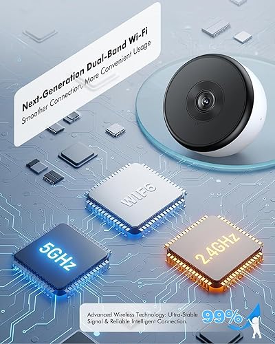 Miniatura 6 de Cámara de seguridad de ventana 2K de 3 MP, 5G y 2.4 GHz, WiFi para interiores, para seguridad en el hogar, con visión nocturna a color Starlight,
