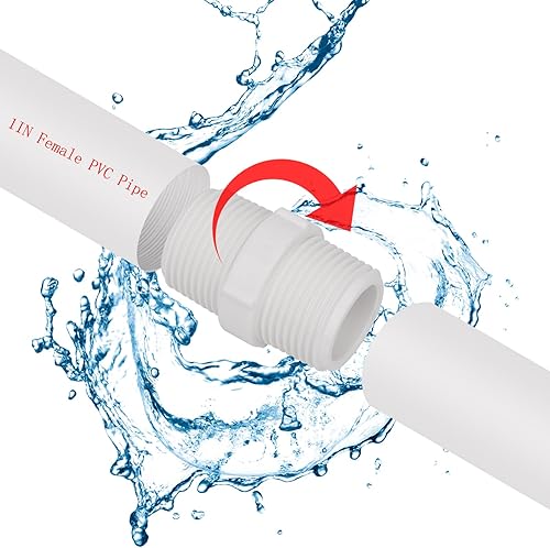 Miniatura 6 de Paquete de 20 adaptadores de acoplamiento de rosca macho de PVC de 1 pulgada para tubería de tubería de rosca, uso doméstico o industrial, horario