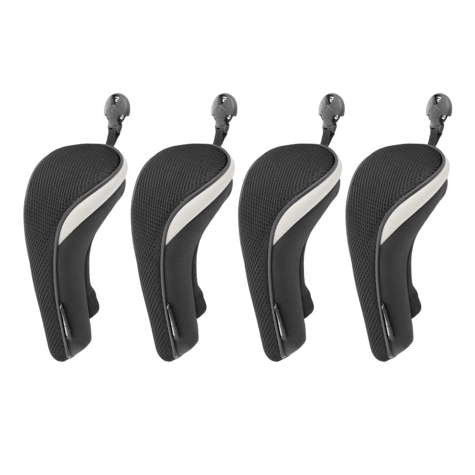 F Fityle 4X Nylon Golf Hybrid Club Head Covers Núm. Intercambiable Tag Golf Accs Durable Gift Utility para Exteriores Sports Woods Driver