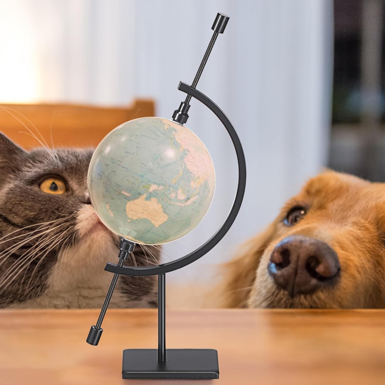 JUXYES Metal Caliper Display Stand Sphere Holder for Crystal Ball Rock