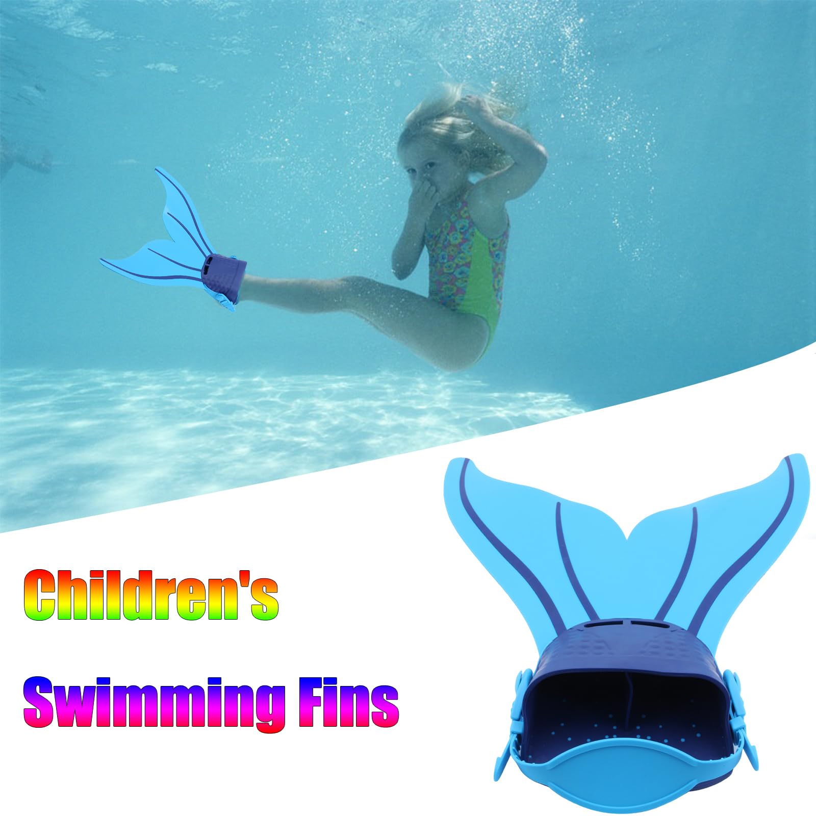 Monopalme De Natation Sirène Réglable - Flipper D'Entraînement Léger Pour Enfants Et Adultes, Plongée, Piscine