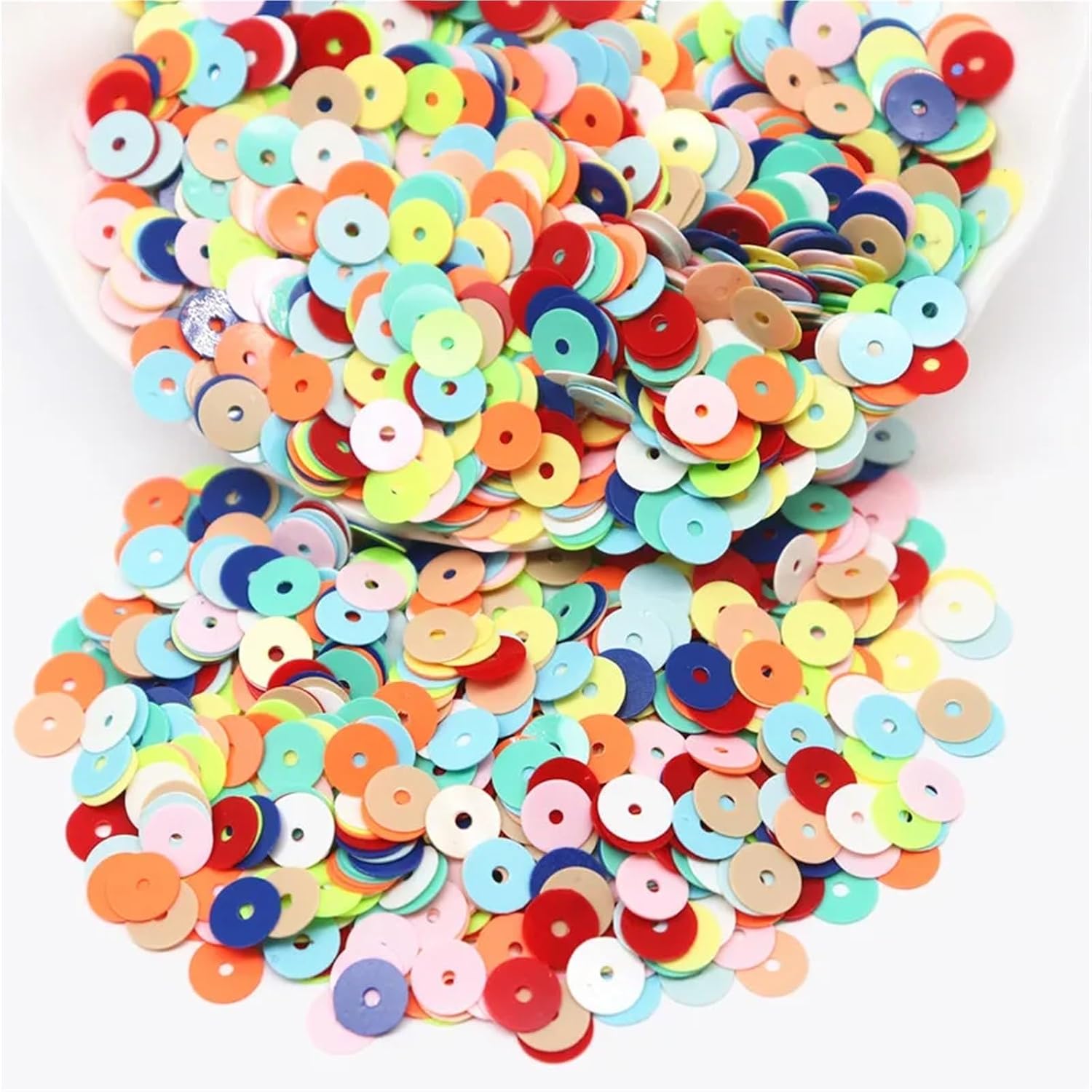 Flat Round Craft Sequins Paillettes Flat Round Solid Sequin 6mm for DIY Wedding Craft Garment Sewing Accessories100g(Sd Mix)