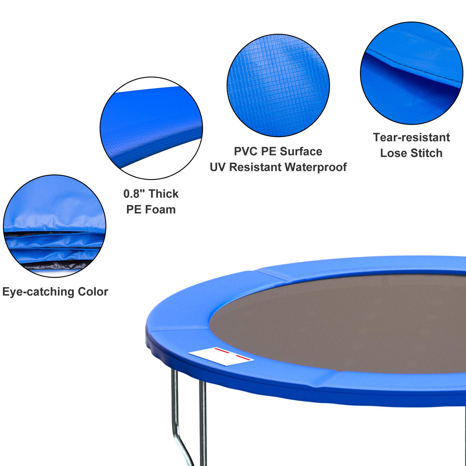 Cliselda Coussin de Protection des Ressorts pour Trampoline,Rechange, Résistant aux Rayons UV, Anti-déchirure,244cm 305cm 366cm 396cm 427cm