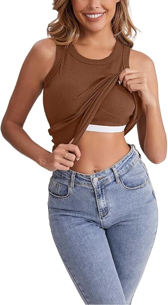 Tatumaie Tank top with Built in Bra for Women Racerback Workout Undershirt Cotton Camisole Workout Sports Padded Cami 2025