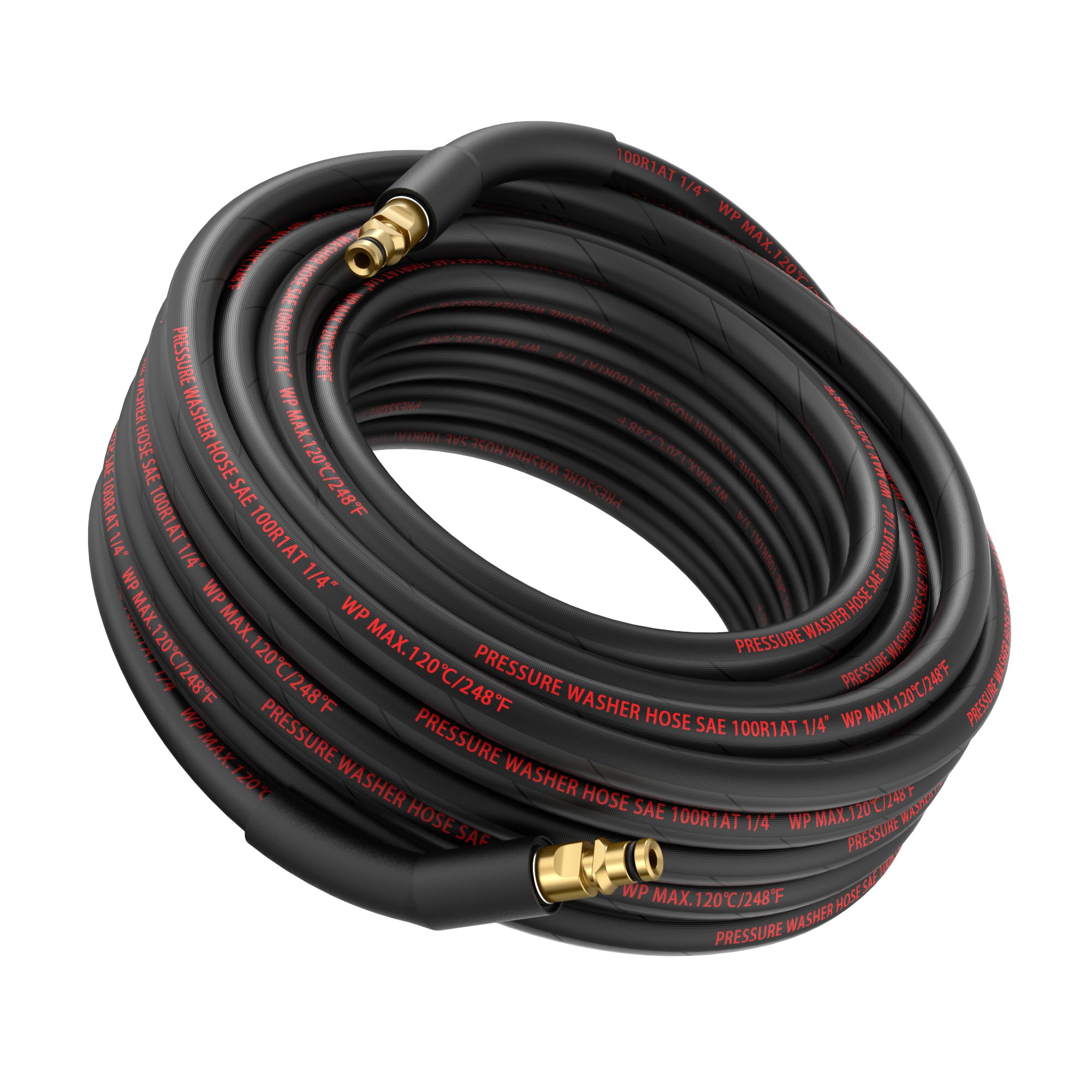 XENDY WASHER Steel Braided Pressure Washer Hose 8M Compatible for Karcher K2-K7, Heavy Duty Brass Plug, Winter-Proof Rubber Power Washer Hose for Car Detailing and Driveway Cleaning