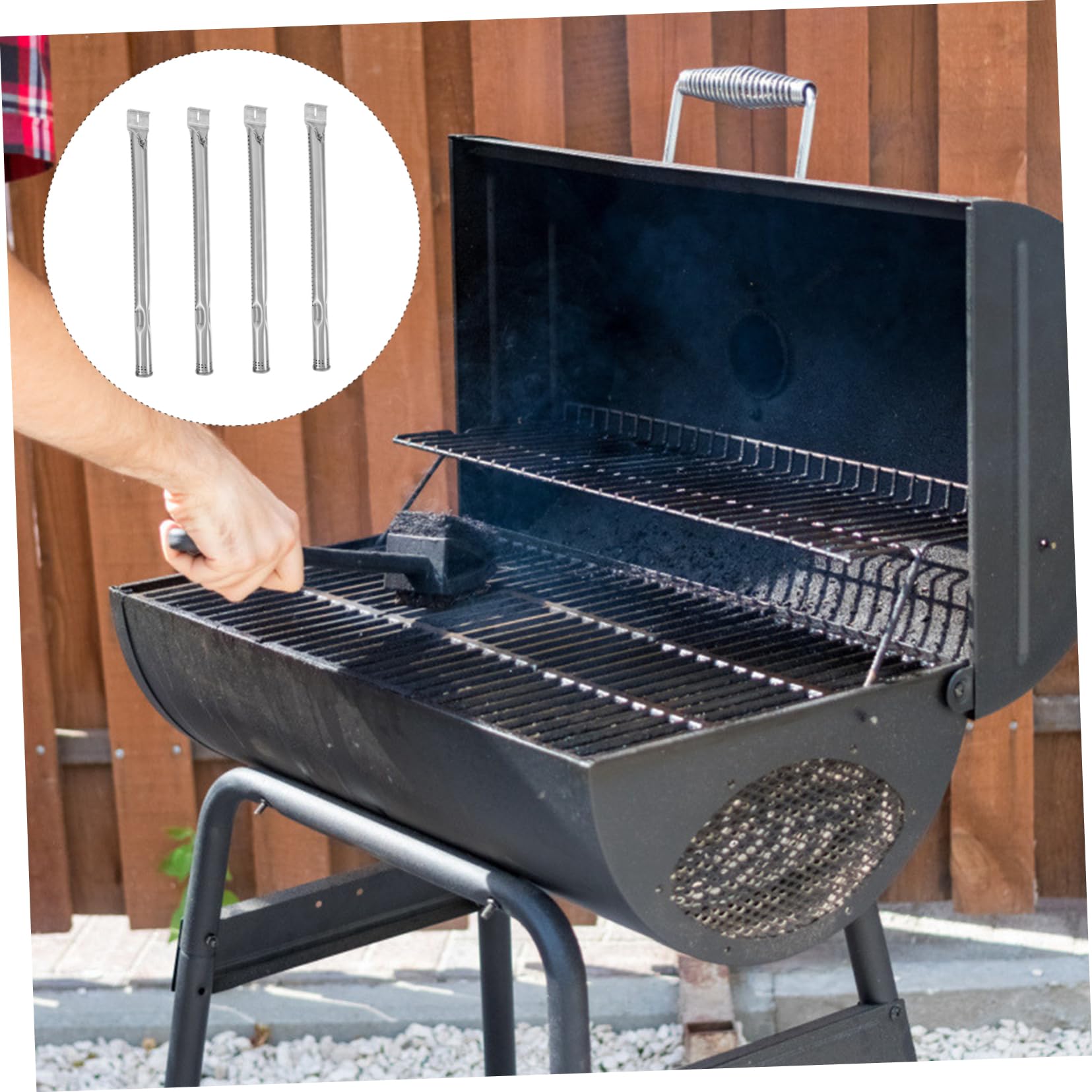 HEMOTON 4pièces Tube De Brûleur Acier Inoxydable pour Four à Gaz De Rechange pour Barbecue Résistant Chaleur