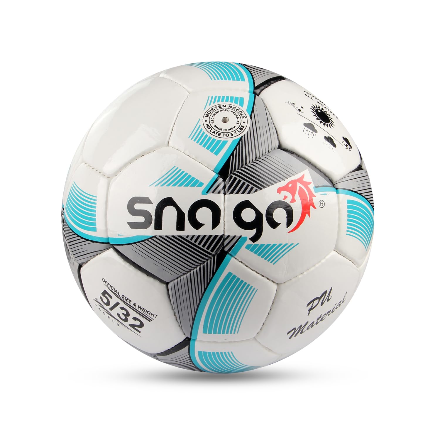 Snaga Shining Star Football for Match, Rubberized Moulded, Suitable for Hard Ground Without Grass-image-10