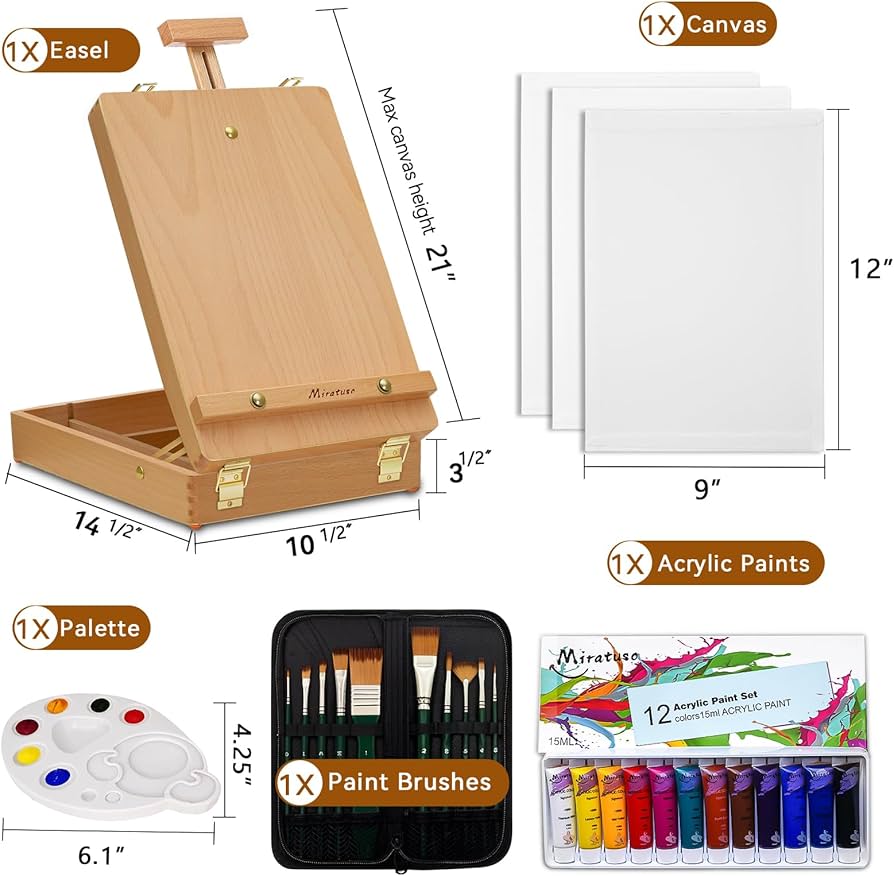 Amazon.com: Deluxe Art Supplies 27 Pieces Art Set with Tabletop