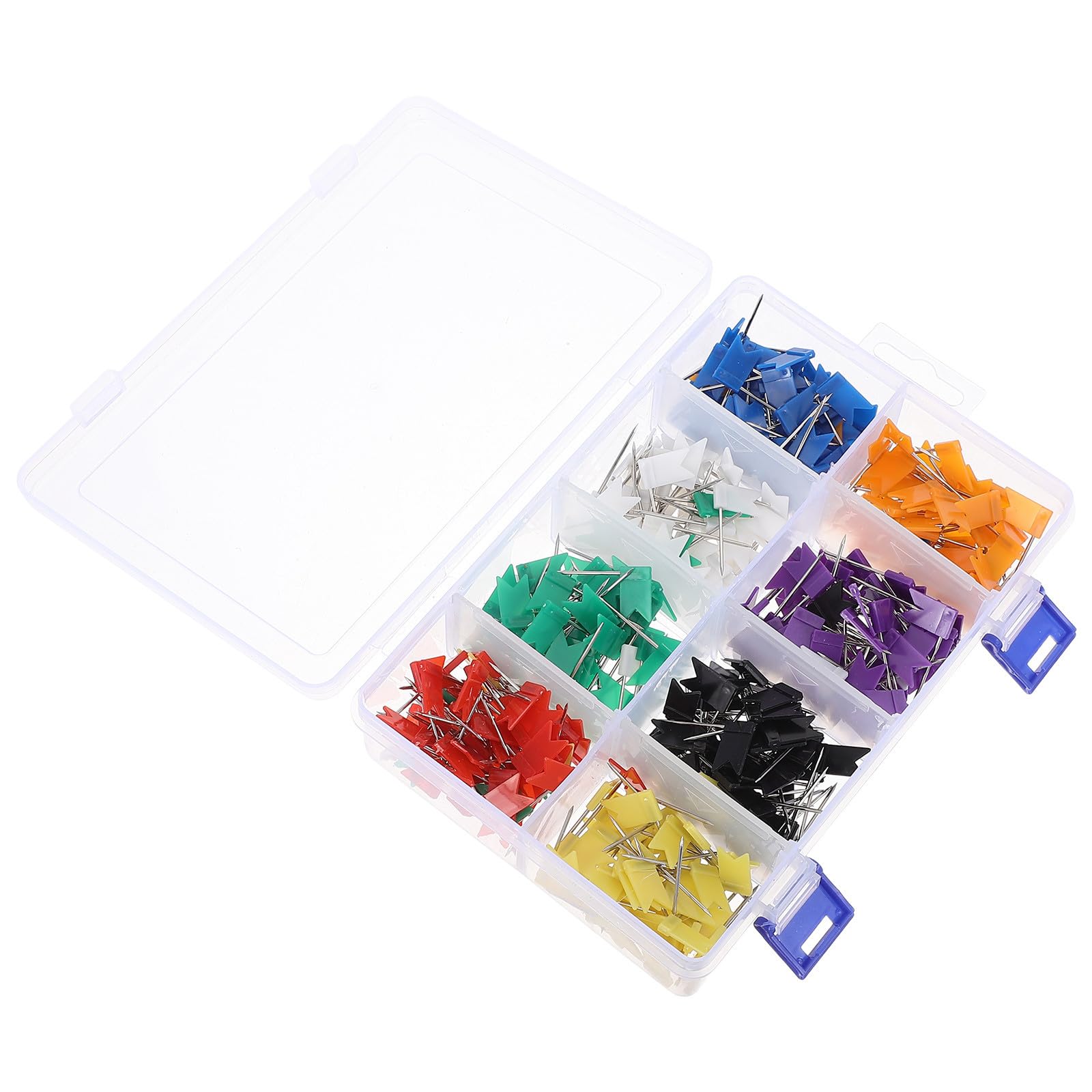 Totority 800 Unidades Chinchetas de Colores para Mapas y Corchos Codificación por Colores y Fijación Firme, Hechas de Plástico y Hierro para Oficina y Escuela