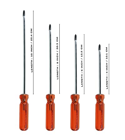 OMXE OPAL Professional Taiwan Quality Screwdrivers 2 in 1 Combination Screwdriver Set - (Pack of 4) (4-10)