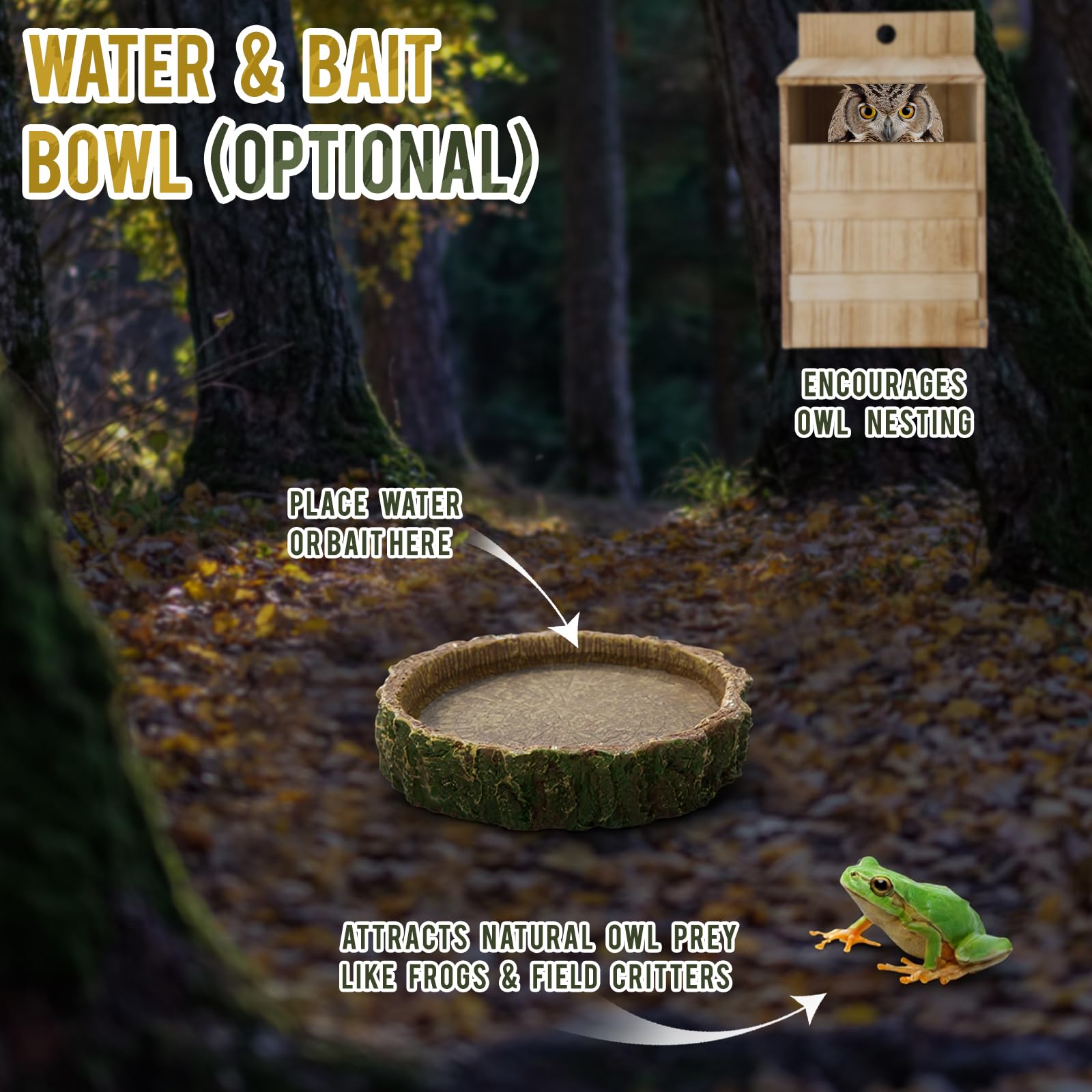 AceOrbit Paquete de 2 cajas anidables grandes para exteriores de 15.4 x 10.5 x 9 pulgadas, de madera carbonizada, fácil de montar, refugio de Pascua, regalo con cuenco de agua, herramienta de virutas