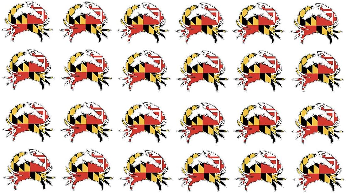 (24 Pack!) Maryland Crab Decal Sticker 1.5" x 2"