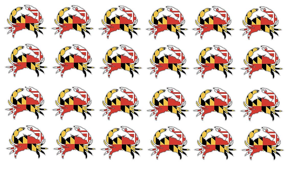 (24 Pack!) Maryland Crab Decal Sticker 1.5" x 2"