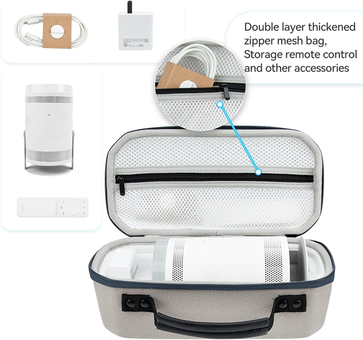 EVA Storage for Case Carrying Storage Box Compatible with the Projector Square Bag Dirt-resistant Holders with Handle Super Protector