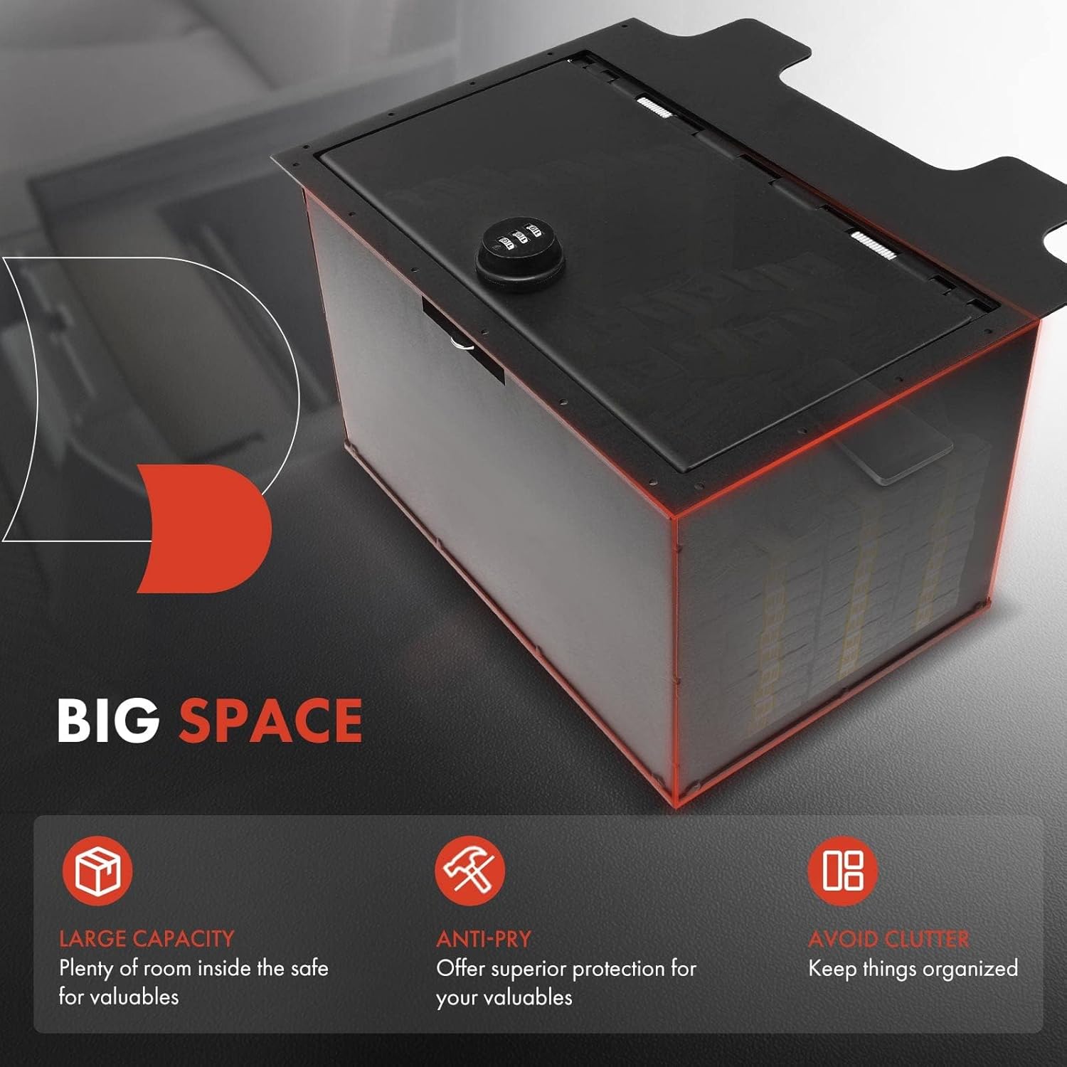 A-Premium Center Console Safe Box Compatible with Chevrolet Silverado 1500 2019-2022 Silverado 1500 LTD 2022 GMC Sierra 1500 2019-2022