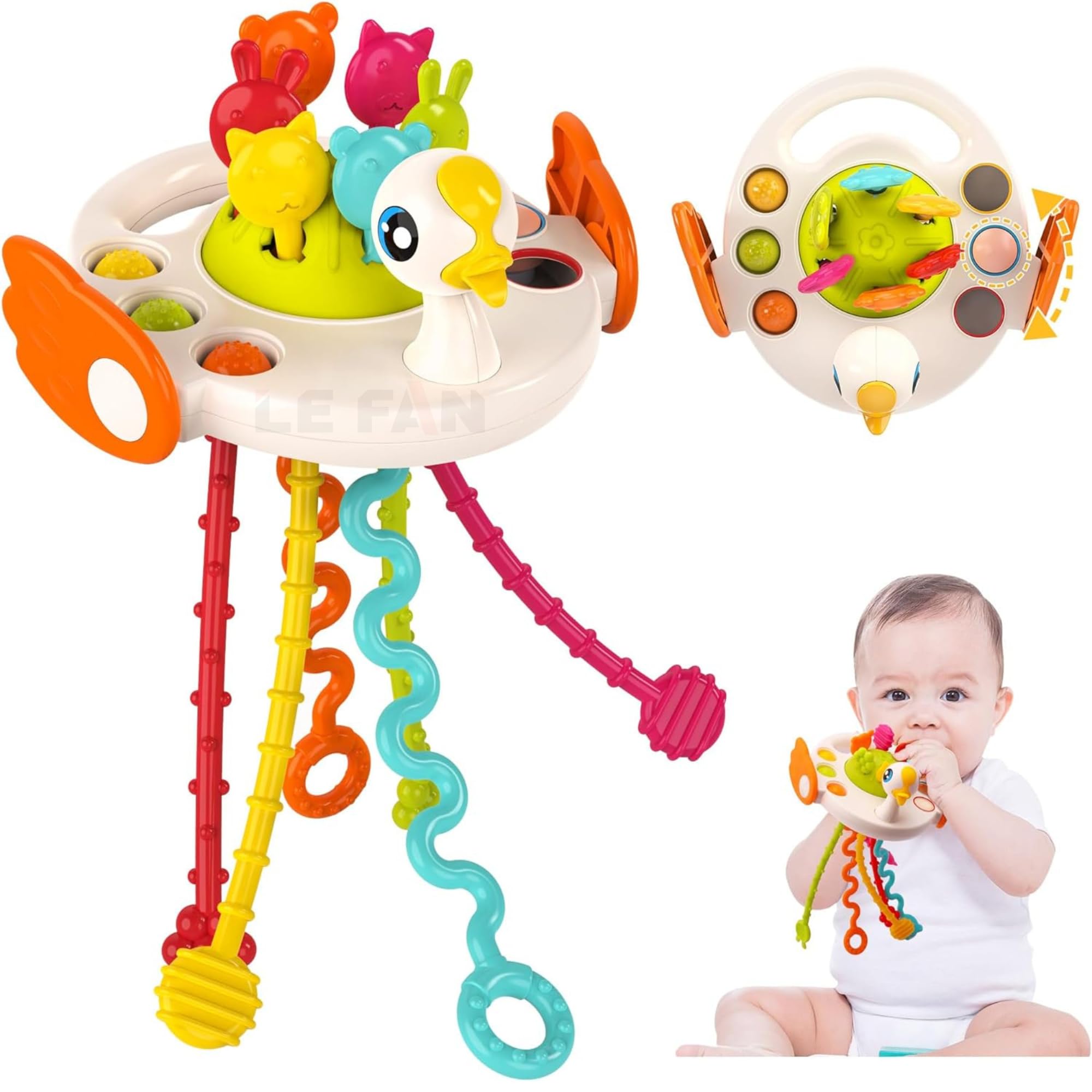 Lefan Montessori Toys for 6 7 8 9 10 12 Months+ Food Grade Silicone Pull String Teether Activity Toy Sensory Toys for Toddlers Travel Toys for Babies Toys Gift for Girls Boys (Duck) (B0CT879FNJ) Amazon Price History, Amazon Price Tracker