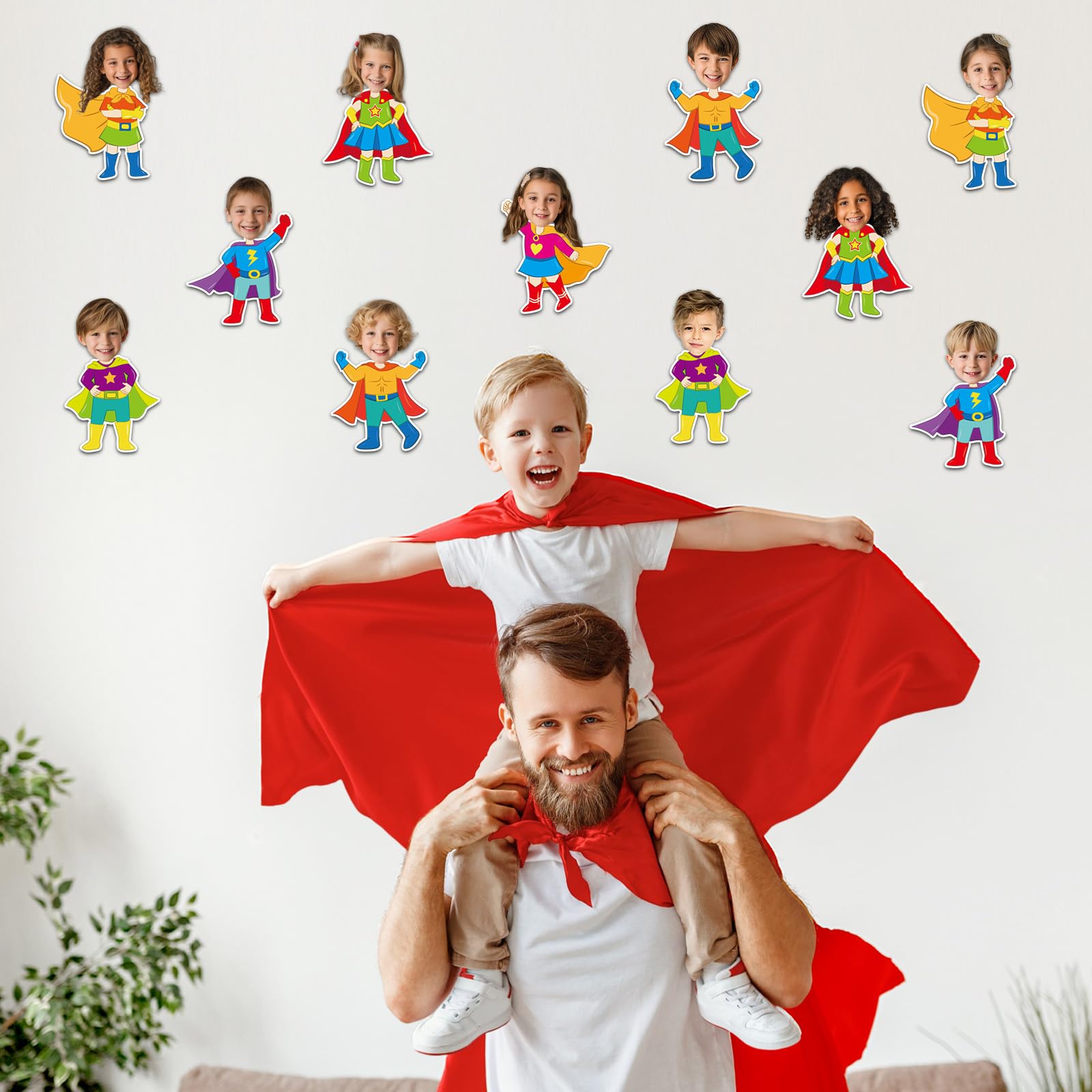 Qyeahkj 48 Stück Superthemen-Helden-Ausschnitte, super thematische Pinnwand-Dekorationen, Helden-Thema, Papier, DIY, Foto, Bild, Basteln für Kinder, Abschlussfeier, Party, Dekoration für Schulanfang
