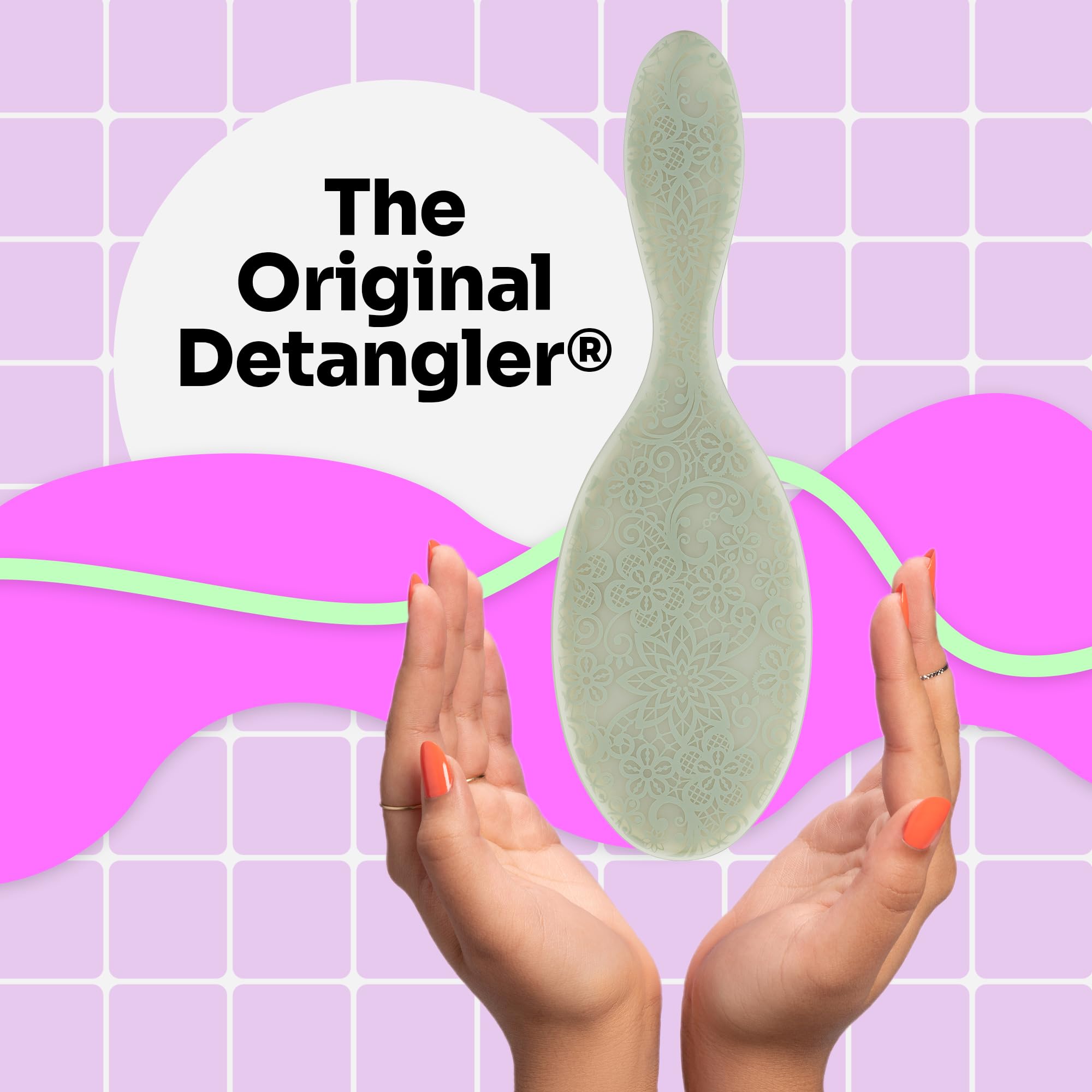 Wet Brush Original Detangling Brush, Sage (Reclaimed Romance) - Detangler with Soft & Flexible Bristles - Detangling Brush for Curly Hair - Tangle-Free for Straight, Thick, & Wavy Hair