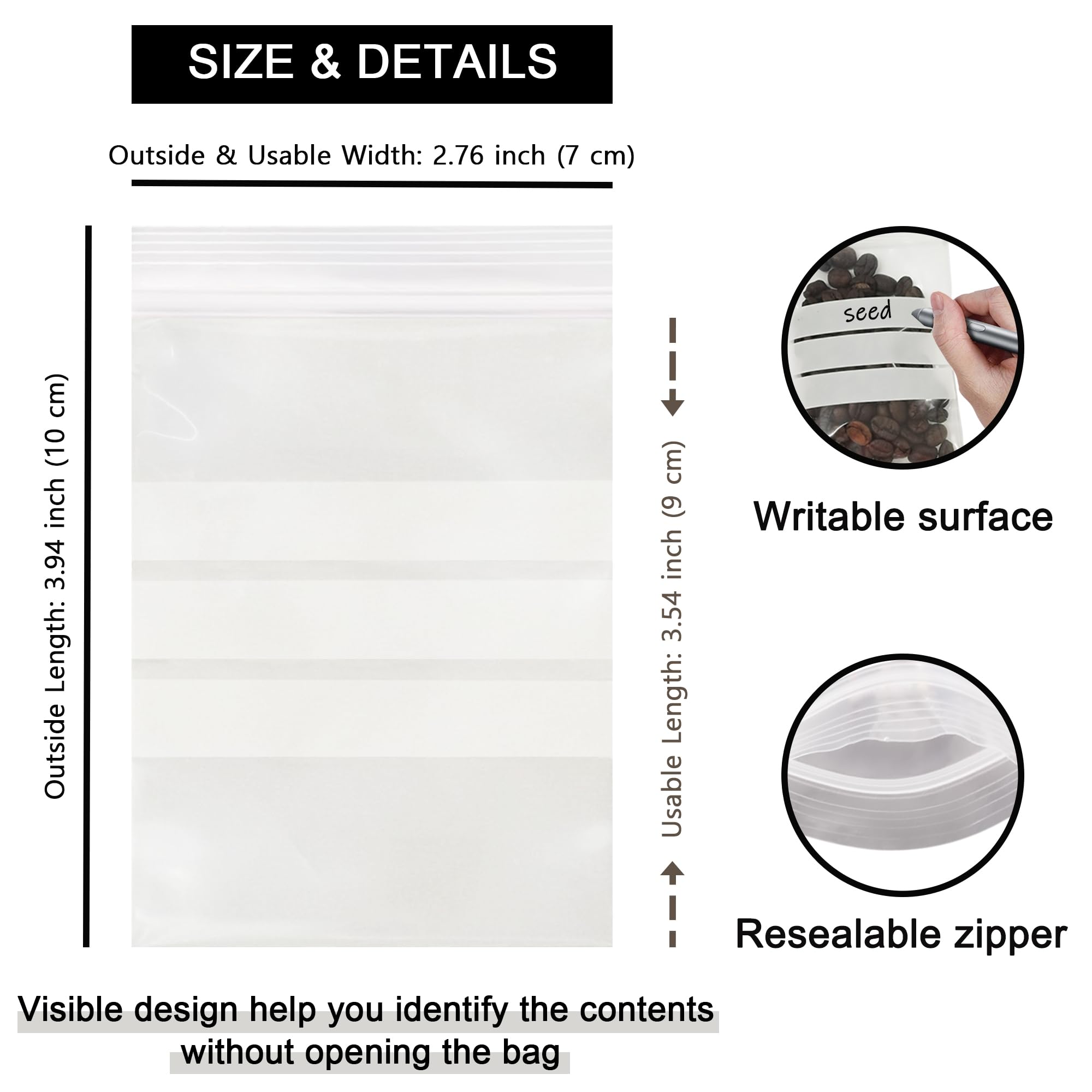 Empty Envelopes 120 Pcs Seed Envelopes With Clear Window - Resealable ...