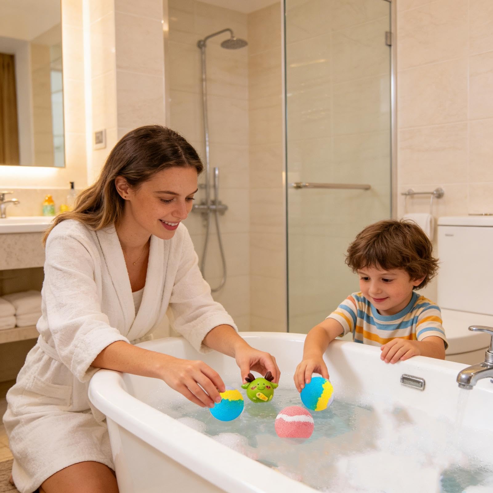 Badekugeln mit innen, 12 Stück, farbige Körperreiniger