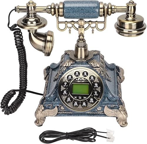 Miniatura 6 de Teléfono antiguo, escritorio retro antiguo con pantalla retroiluminada y redireccionamiento, calendario de tiempo manos libres, teléfono con cable,